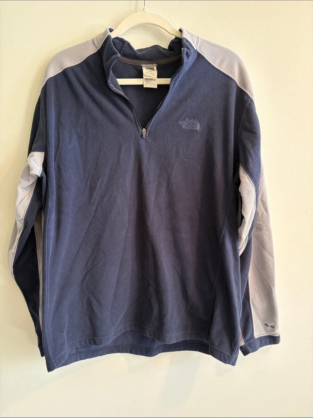 The North Face Men’s Navy and Gray Half-Zip Fleece Pullover